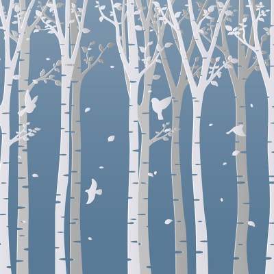 Forest Birds, Blue pattern image