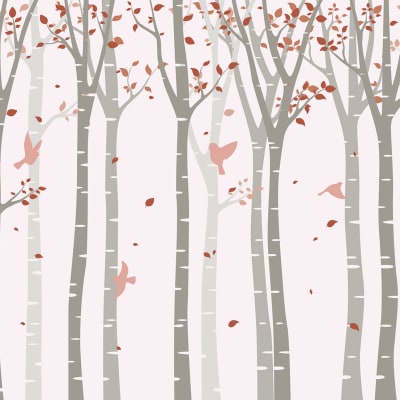 Forest Birds, Pink pattern image
