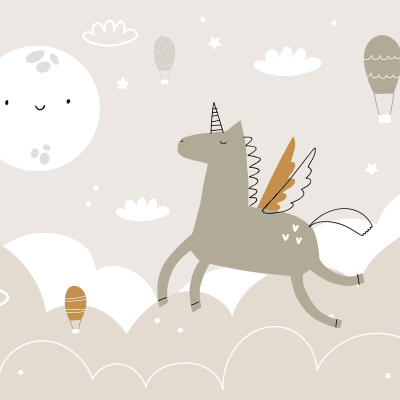 Flying Unicorn, Beige pattern image