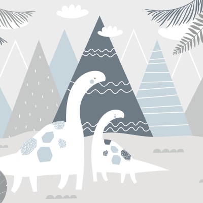 Dinosaur Mountain, Baby Blue pattern image