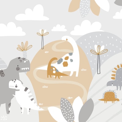 Dinosaur Land, Beige pattern image