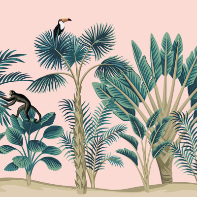 Tropical Birds,	 Pink pattern image