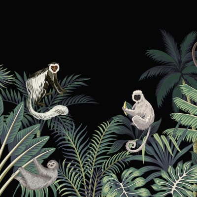 Jungle Monkeys, Black pattern image