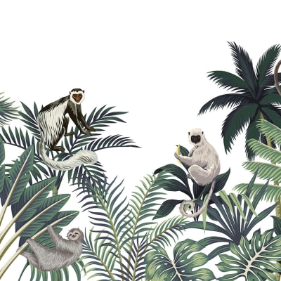 Jungle Monkeys, White pattern image