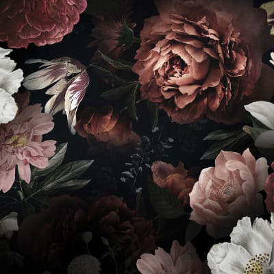 Bloomy Bouquet, Black pattern image