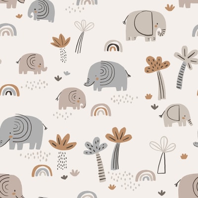 Elephant Savanna, Beige pattern image