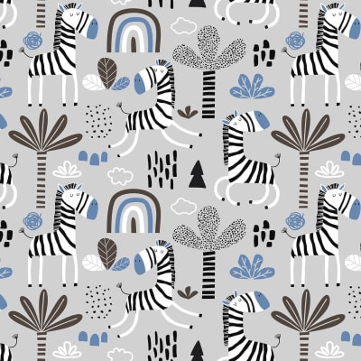 Happy Zebra, Blue pattern image