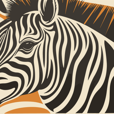 Zebra, Orange pattern image