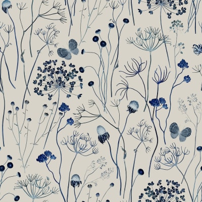 Flower Garden, Blue pattern image
