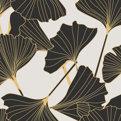 Big Ginko, Black & White pattern image