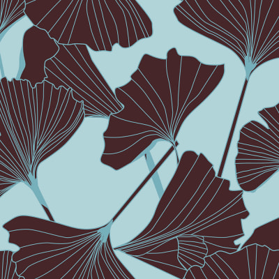 Big Ginko, Turquoise pattern image