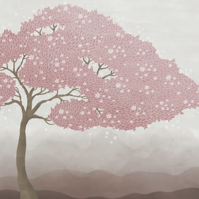 Windy Tree, Pink pattern image