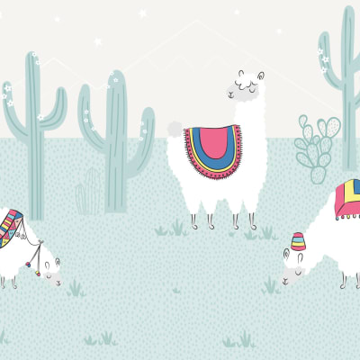 Drama Llama Blue pattern image