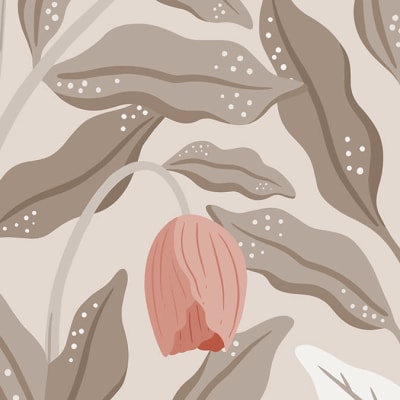 Cool Flora, Beige & Pink pattern image