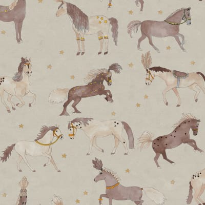 Circus Horses, Beige pattern image