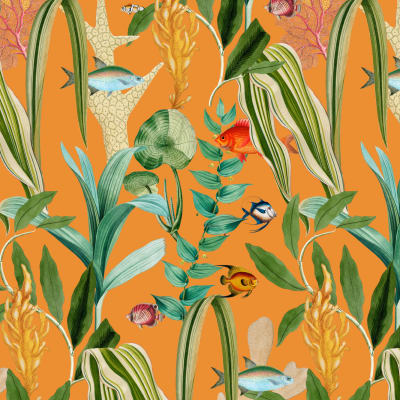 Tropical Ocean Orange pattern image