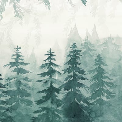 Watercolor Forest‚ Blue | Rebel Walls