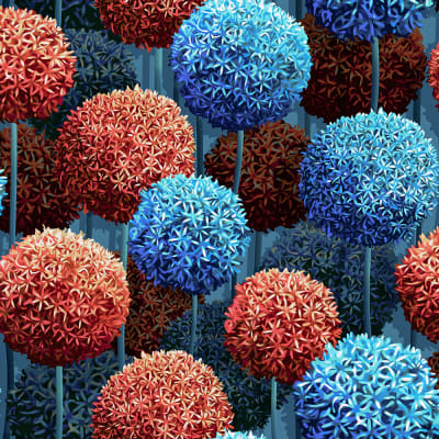 Elysian Flowers, Blue pattern image