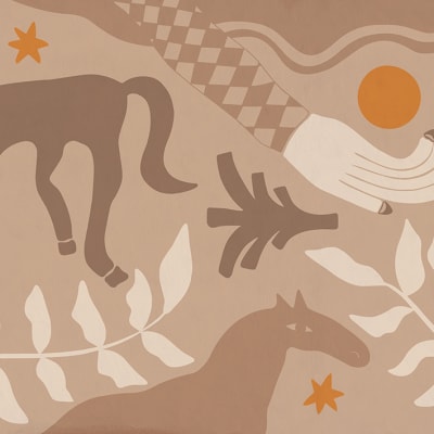 Emmas Horses, Brown pattern image