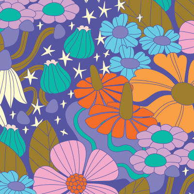 Cosmic Floral Purple pattern image