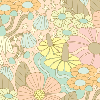 Cosmic Floral Pastel pattern image