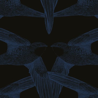 Black Birds, Indigo pattern image