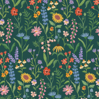 Honey Bee Dark Green pattern image