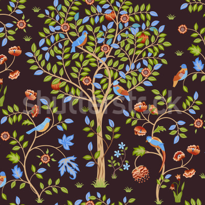 Bird Garden, Midnight pattern image