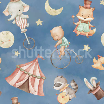 Circus Dream, Blue pattern image