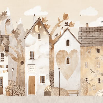 Cute Village, Autumn pattern image