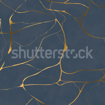 Gold Swirl, Dark Blue pattern image