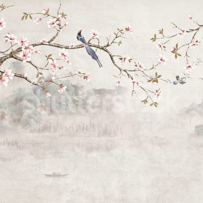 Bird Tree, Pastel pattern image