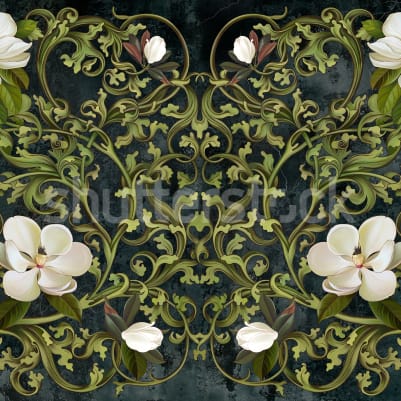 Fabulous Flowers, Green pattern image