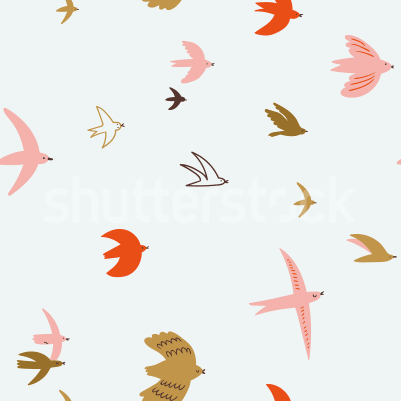 Flying Birds, Light Blue pattern image