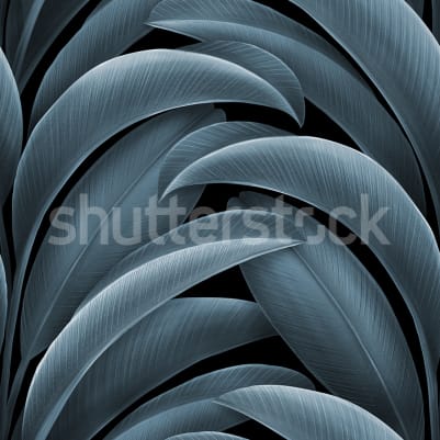 Grand Leaves, Blue pattern image