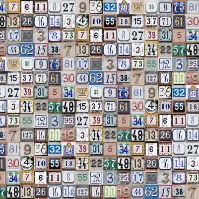 Tiny House Numbers Colorful pattern image