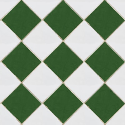 Checkered Tiles, White & Green pattern image