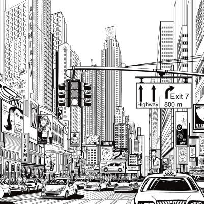 Cartoon City Kids pattern image