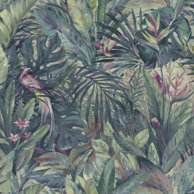 Birds in the Jungle, Blue pattern image