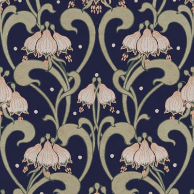 Art Nouveau Flower, Blue pattern image