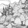 Castle By The Lake, Black & White
