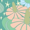 Cosmic Floral Green