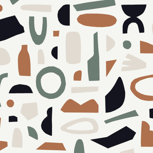 Navy & Brown Abstract Shapes Wallpaper Mural