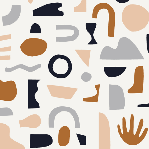 Navy & Neutral Abstract Shapes Wallpaper Mural