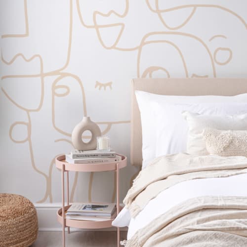 Nude Large Line Drawing Face Wallpaper Mural