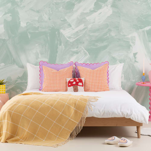 Soft Sage Abstract Paint Stroke Wallpaper Mural