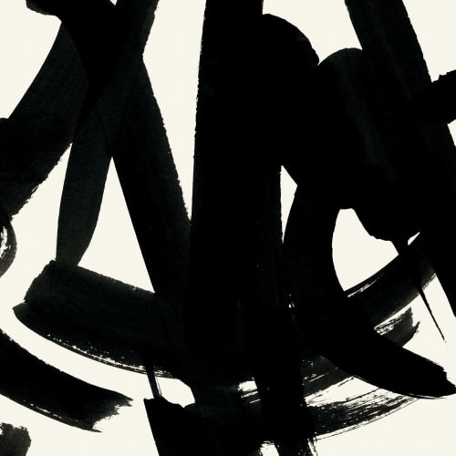 Fototapete Japanische Kalligrafie Abstrakt Schwarz