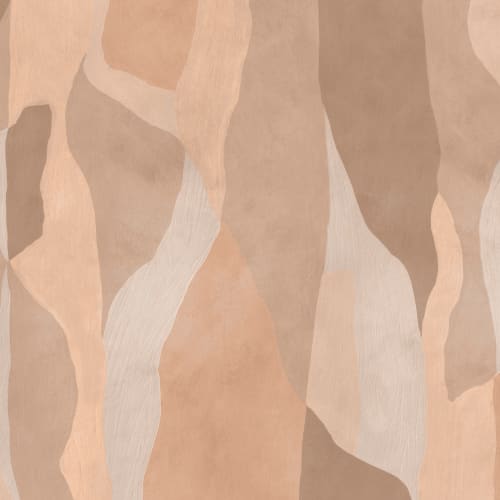 Papier peint panoramique d'art abstrait beige pour une ambiance apaisante