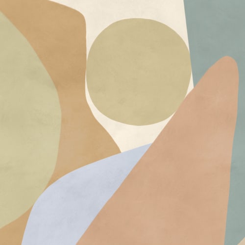 Multicolor Abstract Shapes Contemporary Wall Mural Design Mural