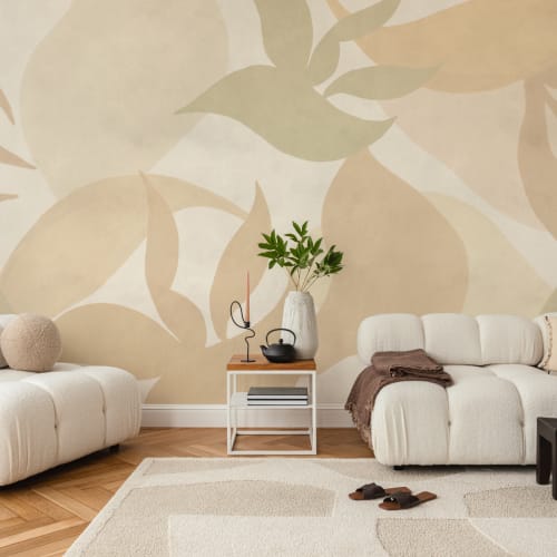 Beige abstrakt Tulum fototapet for en rolig atmosfære